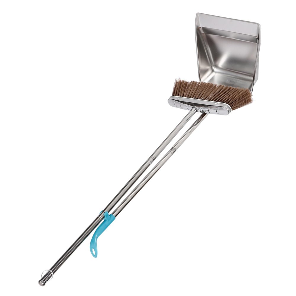 Cabilock Stainless Steel 1 Set Household Broom and Dustpan Set Sturdy Cleaning Tools for Home and Dorm