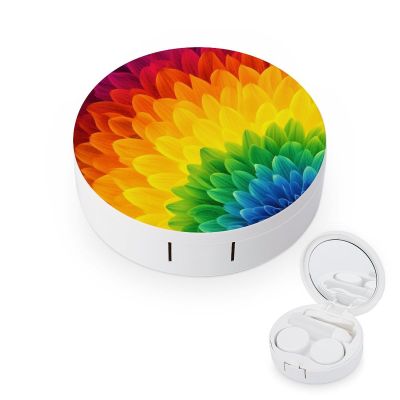 ZXDSKGYN Contact Lens Case Sunflower Rainbow Portable Travel Contact Lens Box Contact Lens Storage Box