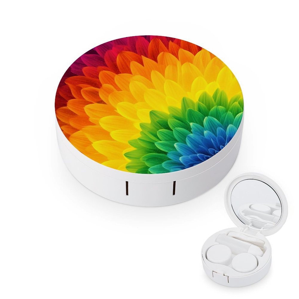ZXDSKGYN Contact Lens Case Sunflower Rainbow Portable Travel Contact Lens Box Contact Lens Storage Box