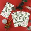 100 Christmas Paper Napkins Xmas Pine Branch Red Berries Disposable Guest Napkins Red Green Winter Greenery Leaves Party Hand Towels for Holiday New Year Christmas Party Supplies view 3