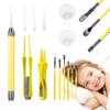 15 Pack Ear Wax Removal Tool Kit with Light - LED Ear Cleaning Kit, Ear Wax Removal for Kids and Adults, Ear Cleaning Tool, Ear Picker Spoon & Ear Tweezers & Spiral Spring Ear Spoon Yellow view 1