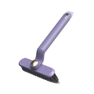 1 Piece Rotating Multifunctional Crevice Cleaning Brush Stiff Bristle Floor Brush 3-in-1 Bathroom Tile Dead-End Crevice Brush Wall Brush Floor (Purple)