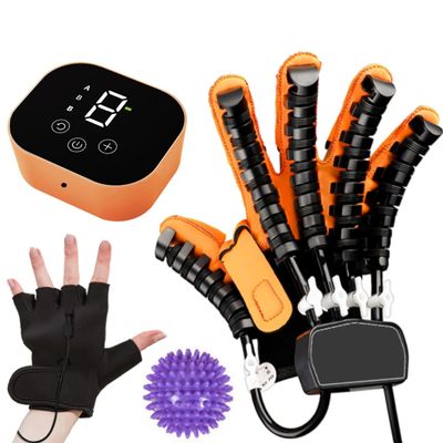 GENDOING Rehabilitation Robot Glove for Stroke, Robotic Hand Stroke Recovery Equipment, Fingers Strength Training Device for Hemiplegia, Strength Adjustable (Right Hand-L)