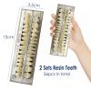 56 Pcs False Teeth Fake Teeth 2 Sets Synthetic Resin Dental Tooth, Upper and Lower Denture Tooth, Party Horror Prop Makeup DIY Replacement, 23 A2 view 2