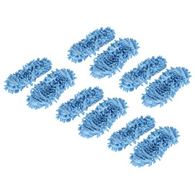 10Pcs Chenille Mop Slippers Multifunction Floor Shoes Dust Cleaner Accessory (Blue)