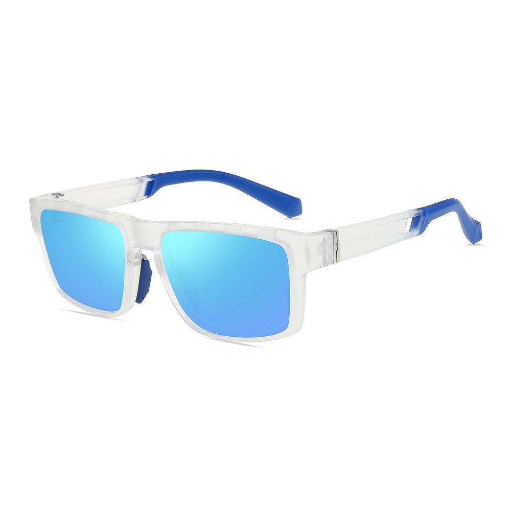 HELES New Nearsightedness Myopia Eyeglasses Polarized Ice Blue Mirrored Driving Sunglasses **These Are Not Reading Glasses**-Clear Frame||-4.00 Diopters