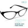 2SeeLife Small Cat Eye Reading Glasses for Women  Narrow-Medium Fit, Sturdy Frame, Spring Hinges, Premium Funky Readers, Black, +1.50 view 2