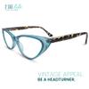 2SeeLife Small Cat Eye Reading Glasses for Women  Narrow-Medium Fit, Sturdy Frame, Spring Hinges, Premium Funky Readers, Turquoise, +1.25 view 4