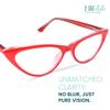 2SeeLife Small Cat Eye Reading Glasses for Women  Narrow-Medium Fit, Sturdy Frame, Spring Hinges, Premium Funky Readers, Red, +2.75 view 2