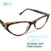 2SeeLife Small Cat Eye Reading Glasses for Women  Narrow-Medium Fit, Sturdy Frame, Spring Hinges, Premium Funky Readers, Brown Tortoise, +2.00 view 2