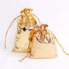 100pcs Multi Size Gold Silver Drawstring Gift Bag Suitable For Jewelry Packaging Bags Wedding Party Decoration Bag(Gold bag,17x23cm) view 1