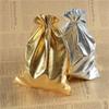 100pcs Multi Size Gold Silver Drawstring Gift Bag Suitable For Jewelry Packaging Bags Wedding Party Decoration Bag(Gold bag,17x23cm) view 2