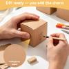 50pcs Mini Gift Boxes, Brown Tiny Cardboard Boxes,Paper Gift Box With Lids, Crafting Cupcake Boxes, Folding Retro Gift Boxes Craft Carton Set For Christmas Wedding view 2