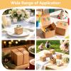 50pcs Mini Gift Boxes, Brown Tiny Cardboard Boxes,Paper Gift Box With Lids, Crafting Cupcake Boxes, Folding Retro Gift Boxes Craft Carton Set For Christmas Wedding view 3