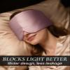 Zenssia Satin Sleep Mask for Women and Men, Lightweight Padded Eye Mask with Adjustable Strap, Comfort Blackout for Travel and Nap - Light Plum view 2