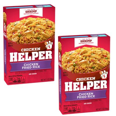 Chicken Helper, Chicken Fried Rice, 7.1 oz Box, Pack of 2, Bundled With V2U Utensil Set