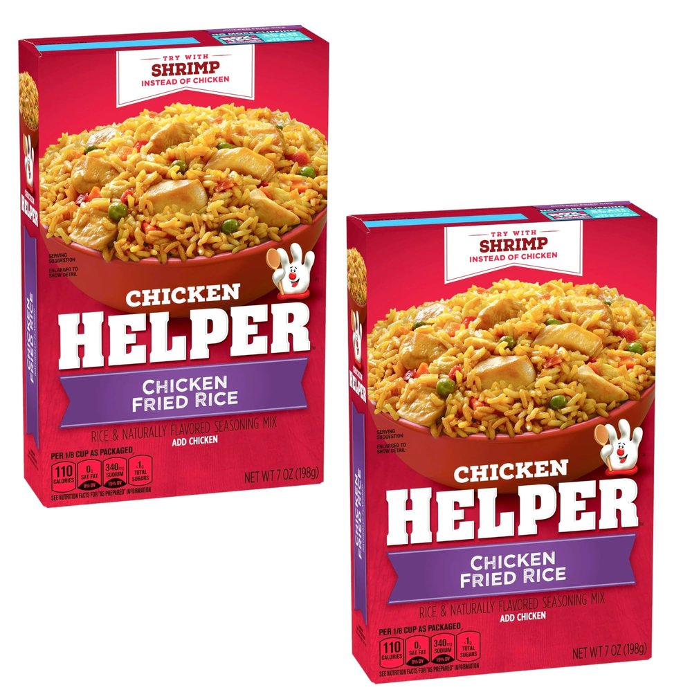Chicken Helper, Chicken Fried Rice, 7.1 oz Box, Pack of 2, Bundled With V2U Utensil Set