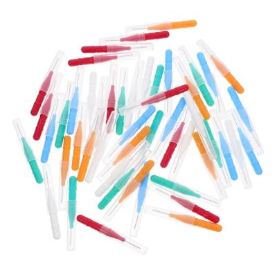 BUGUUYO 50pcs Interdental Brush for Braces Brush Picks for Braces Long Handle Dental Oral Cleaner