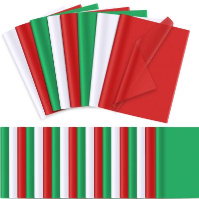 600 Sheets Christmas Tissue Paper Bulk Colorful Gift Wrapping Paper Assorted Red Green White DIY Art Craft Papers for Christmas Party Wine Bottles Xmas Gift Decor Crafts Art Project, 14 x 20 Inch