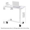 ZGSXQT Overbed Table Overbed Table Wheels Bedside Desk C-Shaped Base Laptop Desk Home Office Side Table Mobile Table Workstation Mobile Overbed Table with Castors for Bedroom, Living Room, Sof view 2