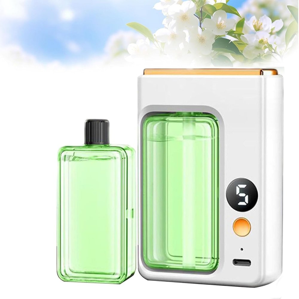 NineLife Basics Automatic Aromatherapy Diffuser, Air Freshener Spray Dispenser, Intelligent Electric Aromatherapy Diffusers for Home, Wall Mounted Essential Oil Diffuser, Five Speeds Adjustable (Jasmine)