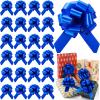 WILLBOND 24 Pieces 5 Inch Christmas Pull Bows Bulk for Wrapping Gift Large Bow with Ribbon Assorted Bows Pull String for Christmas Basket Party Present, Birthday, Wreath, Gift Basket(Blue) view 1