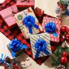 WILLBOND 24 Pieces 5 Inch Christmas Pull Bows Bulk for Wrapping Gift Large Bow with Ribbon Assorted Bows Pull String for Christmas Basket Party Present, Birthday, Wreath, Gift Basket(Blue) view 2