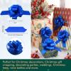 WILLBOND 24 Pieces 5 Inch Christmas Pull Bows Bulk for Wrapping Gift Large Bow with Ribbon Assorted Bows Pull String for Christmas Basket Party Present, Birthday, Wreath, Gift Basket(Blue) view 3