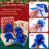 WILLBOND 24 Pieces 5 Inch Christmas Pull Bows Bulk for Wrapping Gift Large Bow with Ribbon Assorted Bows Pull String for Christmas Basket Party Present, Birthday, Wreath, Gift Basket(Blue) view 4