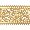 Large Pre-Made Ready to Use Edible Cake Lace Rose Blossom Golden 14-inch 5-piece Set view 2