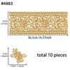 Large Pre-Made Ready to Use Edible Cake Lace Rose Blossom Golden 14-inch 5-piece Set view 3