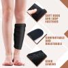 Hoolerry 2 Pcs Lymphedema Compression Wraps Calf Adjustable Brace 5 Strap Leg Wraps for Lymphedema Swollen Calf Garment Brace for Edema, Venous Insufficiency, Varicose Veins(Beige, Black,2xl) view 3