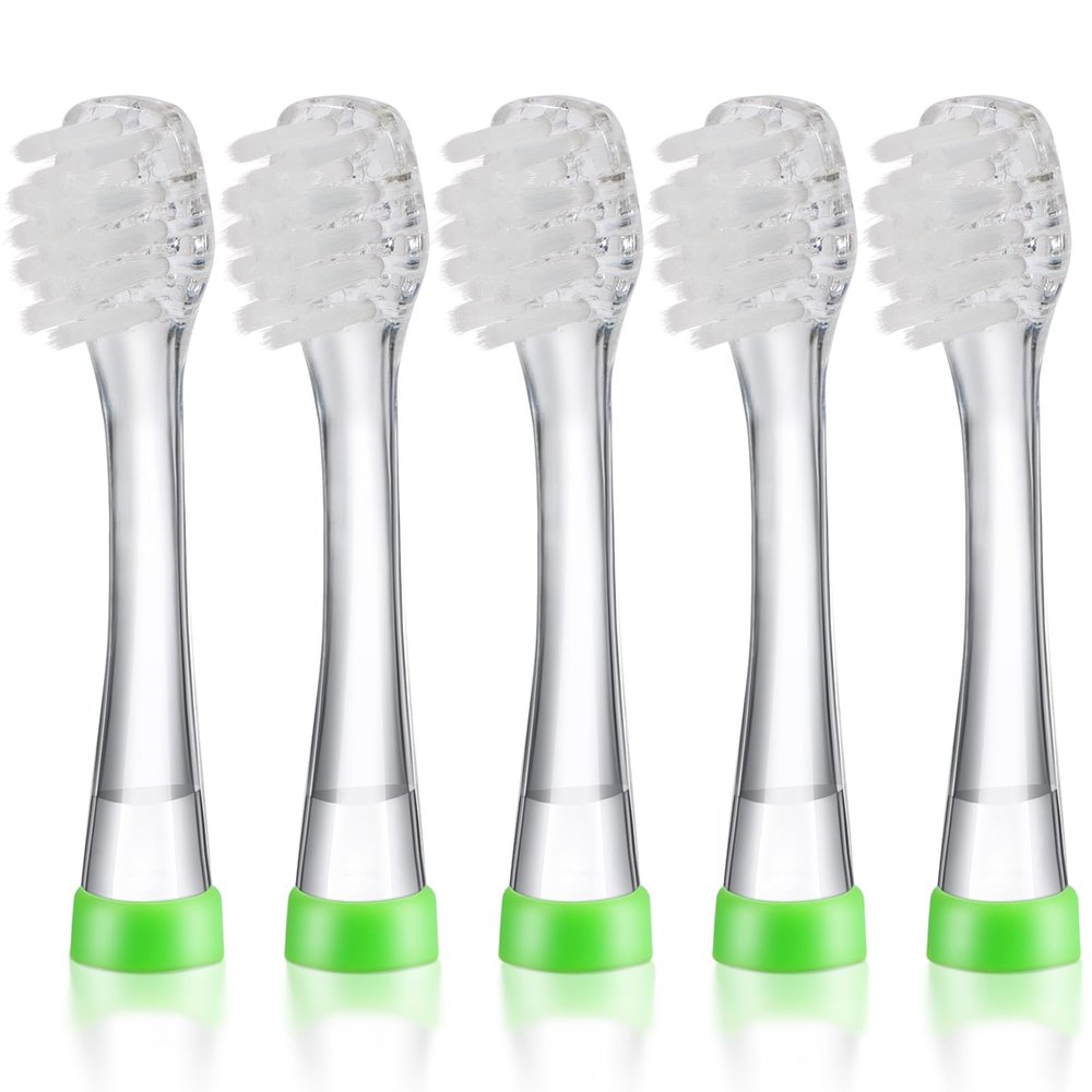 KOPBTBOY Baby Toothbrush Heads Compatible with Papablic BabyHandy/Toddler Sonic Electric Toothbrushes, Compatible with Brush-Baby BabySonic/Seago SG902/SG602, 5 Pack (18-36 Month)