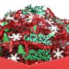 Knitgrip 2lb Christmas Basket Stuffers Metallic Red Green Crinkle Cut Paper Shred Filler Merry Christmas Tree Snowflake Elk Confetti Packaging Raffia Stuffers view 1
