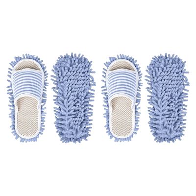 2 Pairs Washable Mop Slipper Microfiber Mop Slippers Funny Mop Shoes Floor Cleaning Dusting Slippers Washable Cleaning Slippers for Women Home