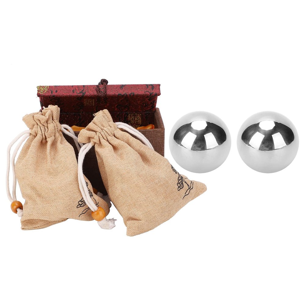 Baoding Balls, Metal Balls Solid 304 Stainless Rehabilitation Exercise Fitness Massage Tool 2Pcs Hand Steel Ball Steel Balls 50mm Dia