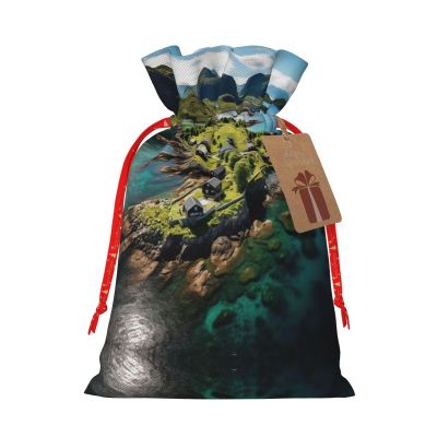 AOLXDE Norway Islands Drawstring Christmas Gift Bags Gift Packaging Pouches Party Supplies Goodie Bags Bag