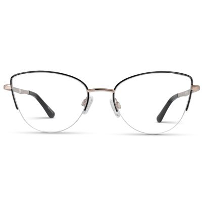 2SeeLife Premium Metal Cat Eye Reading Glasses for Women  NarrowMedium Fit, Durable & Sturdy Frame, Cateye Readers, Black, +2.00