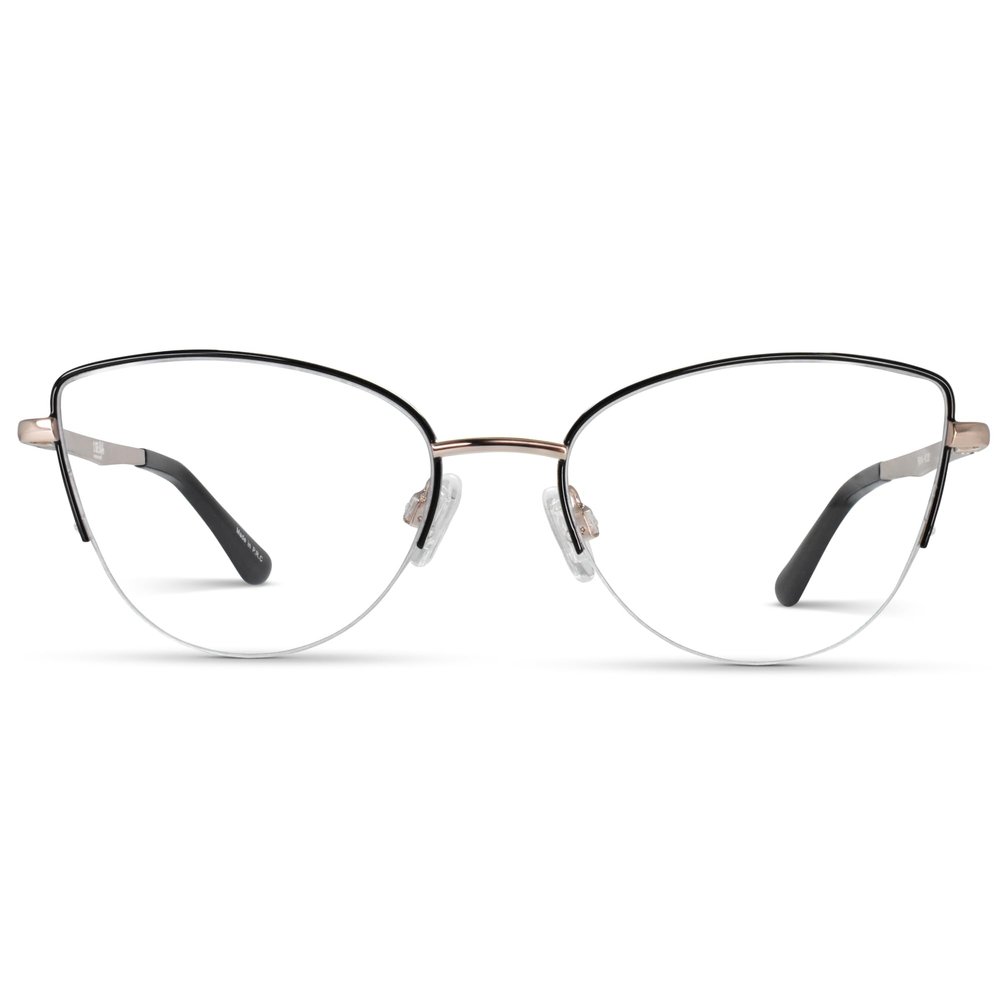2SeeLife Premium Metal Cat Eye Reading Glasses for Women  NarrowMedium Fit, Durable & Sturdy Frame, Cateye Readers, Black, +2.00