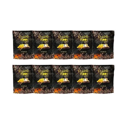 10 Packs Double Root Coffee Arabica Cafe Stamina Energy Support Immune 6 Sachets/Pack