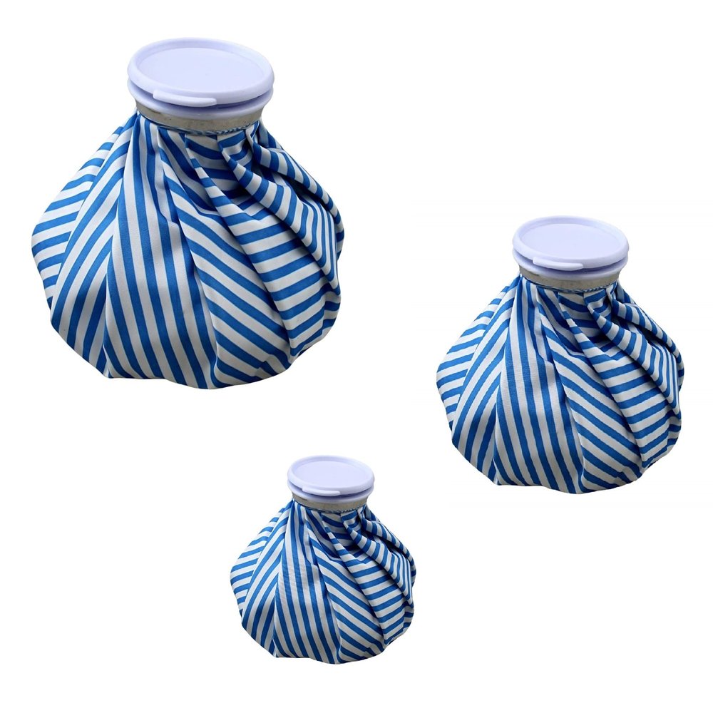 3 Pack Cold Therapy Pain Relief Ice Water Bag Set - 10.5" (70oz), 9" (44oz), 6.25" (14oz) BPA Free, Leakproof, Stylish Design for Headache, Pain Relief, Bruises by Dependable Industries (Blue)