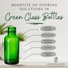 ADVANCED ASCENT Green Glass 1 oz with Nasal Sprayer - EMPTY, Refillable, Travel Size, Quality Glass! (6 Pack) view 3