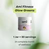 Ami Fitness Glow Greens Powder, Collagen with Probiotics, Vitamins, Digestive Enzymes, Superfoods, Gut Health, Bloating Relief, Radiant Skin, Natural Glow, Spirulina, 30 SVG, Mango view 4