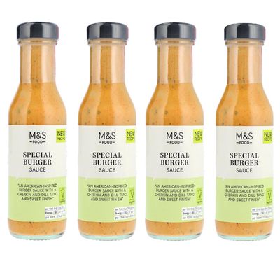 Special Burger Sauce, 250ml, Tangy Tomato and Mustard with Gherkins and Dill, Suitable for Vegetarians (4 Pack)