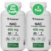 PRISTINE'S N-Acetyl L-Cysteine (NAC) 600MG (2 Pack) Immunity Support Supplement - 120-Day Supply - Potent Lung & Liver Antioxidant Supplement Capsules - Mood Support - Vegan, Glutern Free, Non GMO view 1