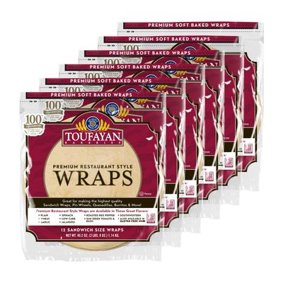 Toufayan Foodservice Wholesale Wraps (6-Pack, Plain)