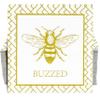 100 Bee Buzzed Cocktail Beverage Napkins Disposable Paper Gold Honey Bumble Bees Dessert Napkin for Spring Summer view 1