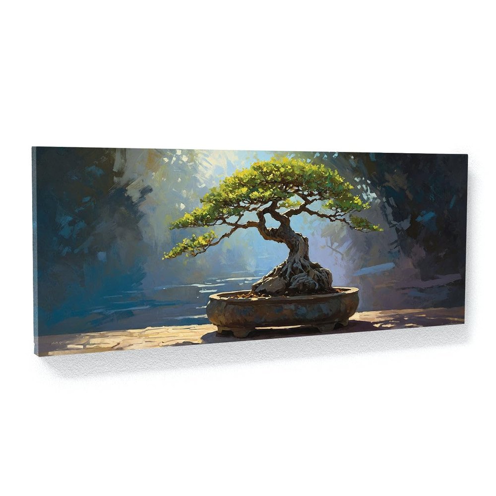 Sense Canvas Bonsai Tree Dappled Bonsai Glow 66 Canvas Art - Home Decor Wall Art Print Poster Painting X-Large 60x24 / 1.5"