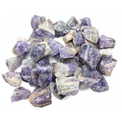 1 LB Amethyst Banded - Natural Raw Stones for Tumbling, Cabbing, Fountain Rocks, Decoration, Polishing, Wire Wrapping, Wicca & Reiki, Gemstone, 1 Inch+ Size, 2000+ Carat