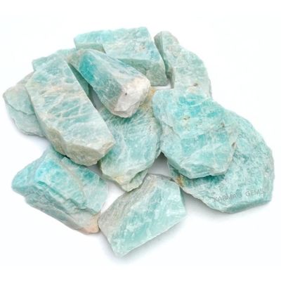 1 LB Amazonite - Natural Raw Stones for Tumbling, Cabbing, Fountain Rocks, Decoration, Polishing, Wire Wrapping, Wicca & Reiki, Gemstone, 1 Inch+ Size, 2000+ Carat